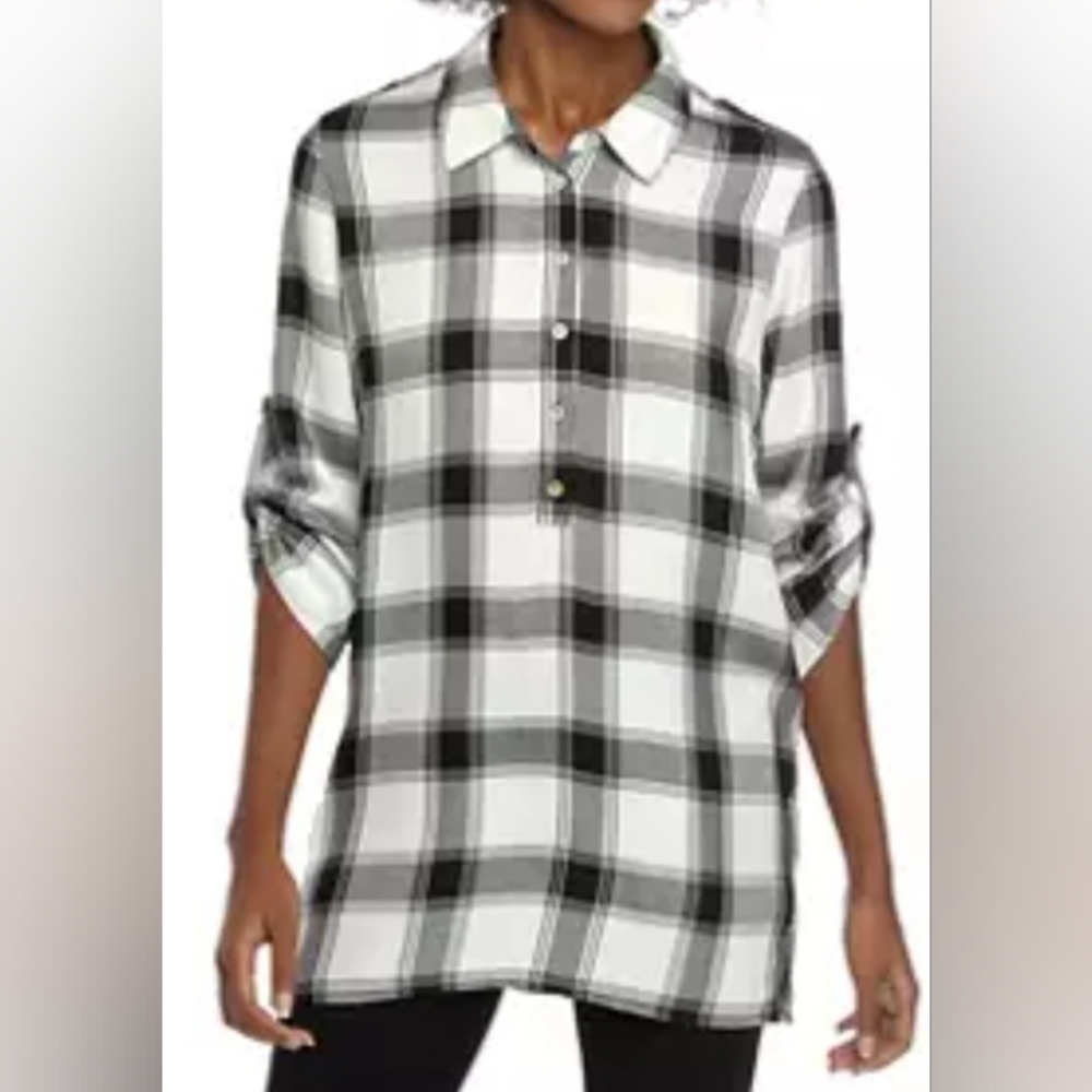 FEVER Women's Plaid Tunic Size S